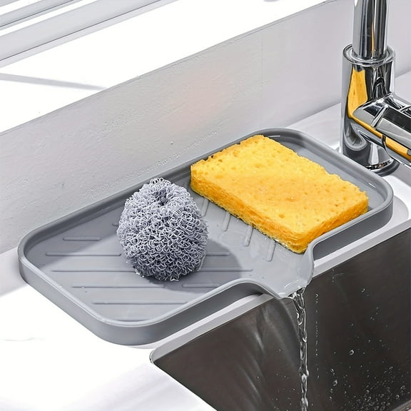 Silicone Sponge Holder Sink Caddy, for Soap Dispenser Scrubber