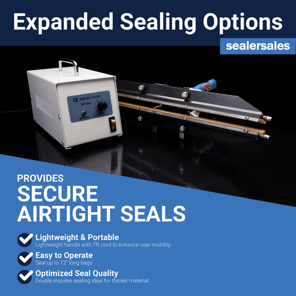 Sealer Sales 12" Double Portable Impulse Heat Sealer w/ 5mm Seal Width