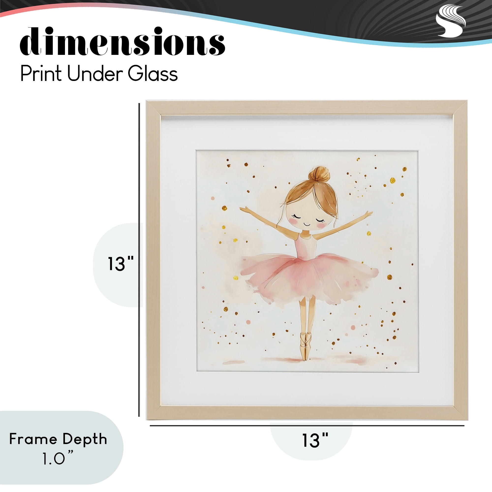 Stupell Industries Ballerina On Her Toes Birch Framed Print Under Glass, design by Creative Studio
