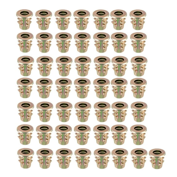 M6x12mm Wood Insert E-Nut Interface Screws Furniture Fittings Zinc Alloy 50pcs