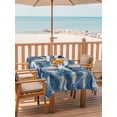 thumbnail image 2 of 54x80 Inch Outdoor Tablecloth with Umbrella Hole Zipper Rectangle Ocean Waves Rectangular Tablecloths Outside Waterproof Summer Beach Coastal Nautical Burlap Patio Table Cloth Cover for Picnic Party, 2 of 8