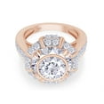thumbnail image 3 of 10.80 CT Round Cut Simulated White Diamond Halo Cluster Engagement Ring In 14K Rose Gold Over Sterling Silver (Color: White, Clarity: VVS1-VVS2, 10.80 Cttw) -4, 3 of 8