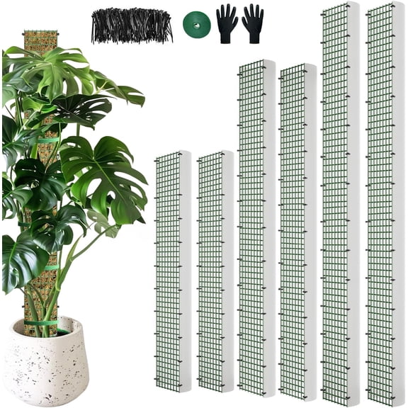 60"/40"/24" Metal Moss Pole, 6 Pack D Shape Sphagnum Poles for Climbing Plants, Monstera, Indoor Plants (2 Each of 60" 40" 24")