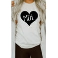 thumbnail image 7 of Meh Black Heart Valentines Graphic Tee T-Shirt, 7 of 7