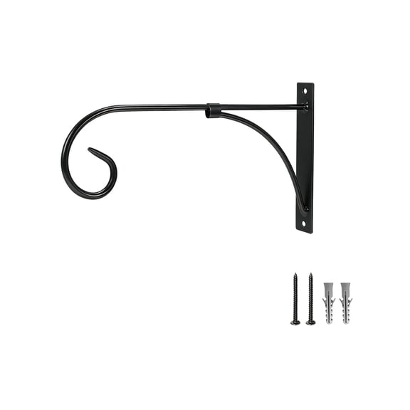 Hzrsly Heavy Duty Metal Wall Mount Hanger Bracket, Decorative Scroll Hook for Flower Baskets, Lanterns, Bird Feeders, Sturdy Outdoor Planter Support, Garden and Patio Decor