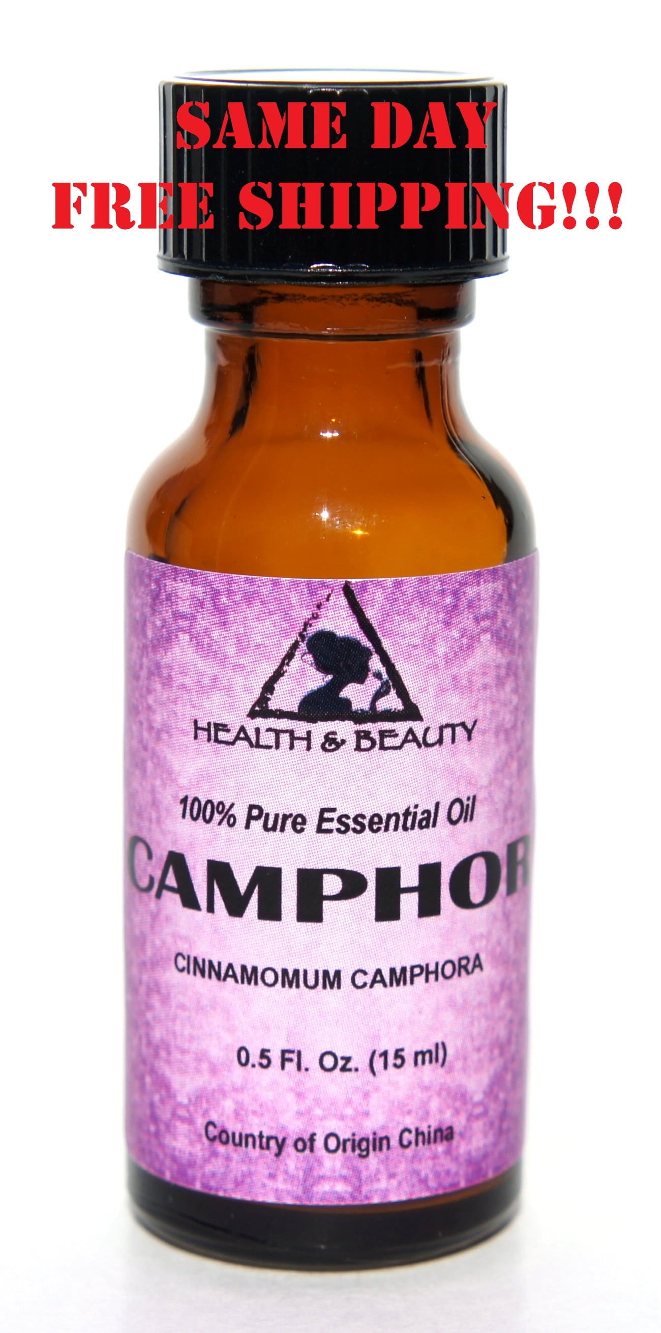 CAMPHOR ESSENTIAL OIL AROMATHERAPY 100% PURE NATURAL GLASS BOTTLE 0.5 OZ, 15 ml