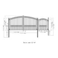 thumbnail image 3 of ALEKO Paris Style Steel Dual Driveway Combo Gate 12 x 6 ft  with Pedestrian Gate, 3 of 11