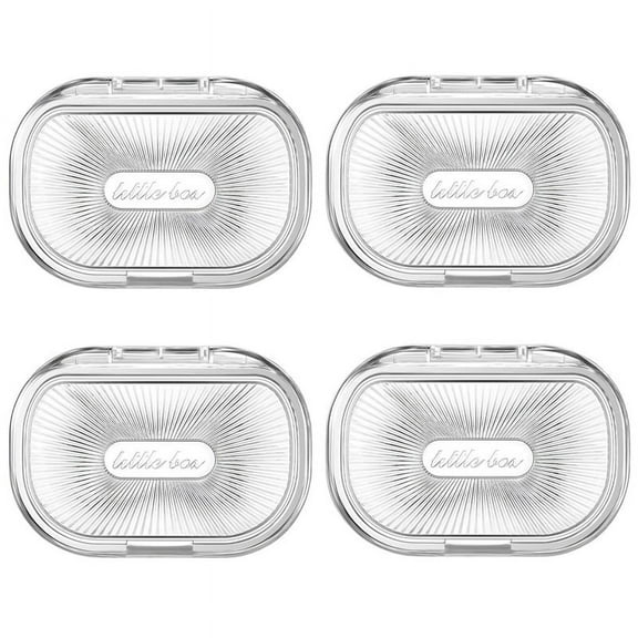 4 Pcs Hair Tie Container Small Portable Travel Cotton Swab Holder Flosser Dispenser with Lid Plastic Box Beads Storage