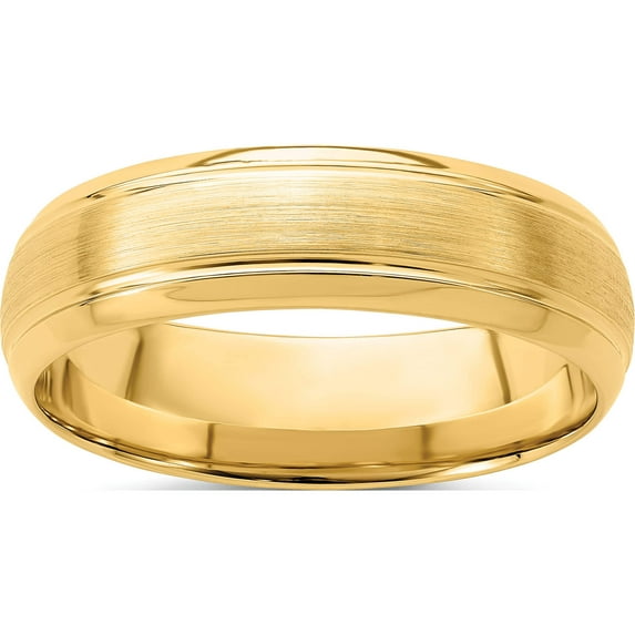 14K Yellow Gold Light Comfort Fit Brush Satin Fancy Band (Size 10.5) Made In United States yb108l-10.5