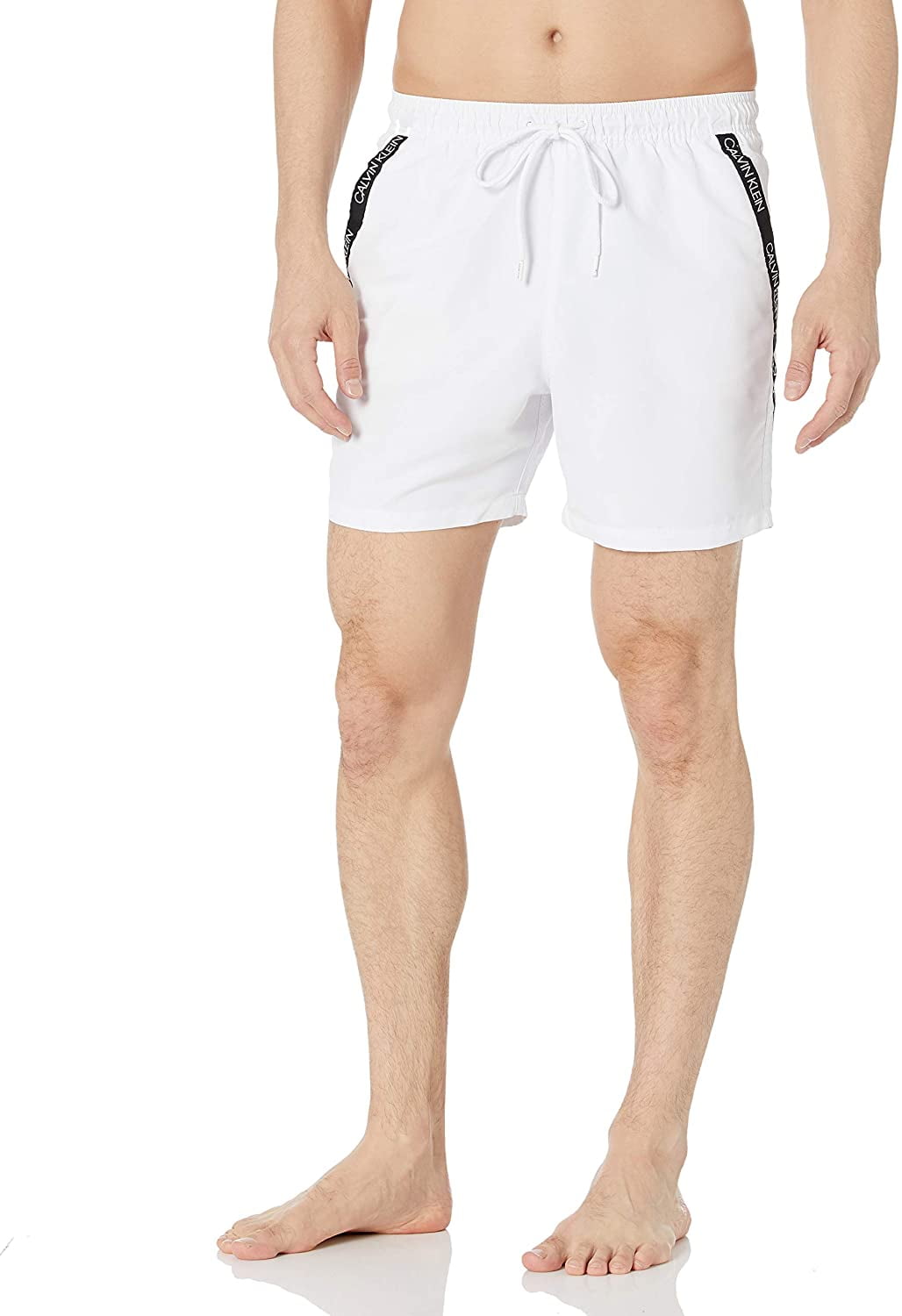 white calvin klein swim trunks