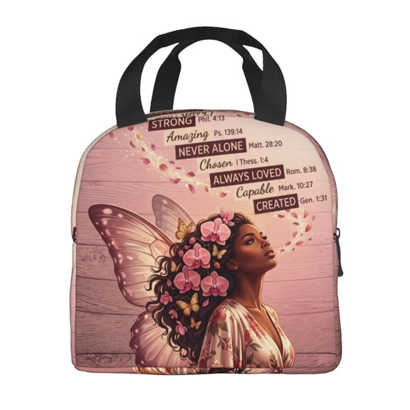 African American Women Lunch Bag Reusable American Afro Woman Lunch Bag Leakproof Insulated Lunch Box Cooler Tote Bag Food Container Snack Bag For Men Women Work Travel