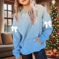 thumbnail image 2 of Hinvhai Bow Hoodie Girls Oversized Cute Tie Dyed Graphic Long Sleeve Sweatshirt Pullover Blue 160(160), 2 of 5