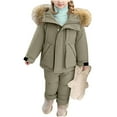 thumbnail image 6 of Heavyweight 2 Piece Snowsuit Boys Girls Winter Ski Suits Clothes Waterproof Warm Hooded Puffer Jacket and Snow Bib Pants, 6 of 9