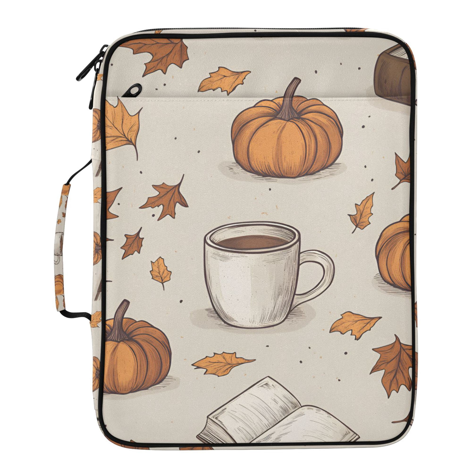 FORMRS Accordion File Folder A4 Size 7-Pocket Expanding Document Organizer Bag with 3 Ring Binder, Fall Pumpkin Pattern