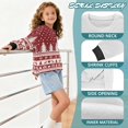 thumbnail image 6 of Xoenoiee Christmas Tree Reindeer Snowflake Heart Print Girls Oversized Sweatshirts Xmas Crewneck Side Slit Pullover Sweaters 2025 Fall Long Sleeve Tunic Tops Outfits, 7-8 Years, 6 of 7