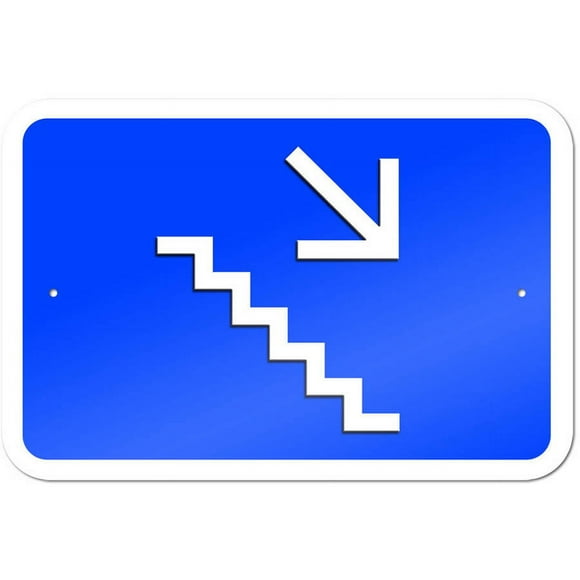 Downstairs Stairs Right Arrow Sign