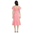 thumbnail image 3 of Time and Tru Women's Flutter Sleeve Textured Dress, 3 of 5