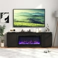 thumbnail image 5 of Resenkos Entertainment TV Stand,Entertainment CenterFireplace TV Stand for TVs up to 80 Inch with 3 Adjustable Shelves-Black, 5 of 9