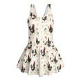 thumbnail image 4 of Xixirimido Roosters Floral Print Girls Swimsuit Sleeveless One Piece Skirted Swimwear Modest Hawaiian Bathing Suit for Beach Water Park Kids Swim Dress, 6-7 Years, 4 of 7