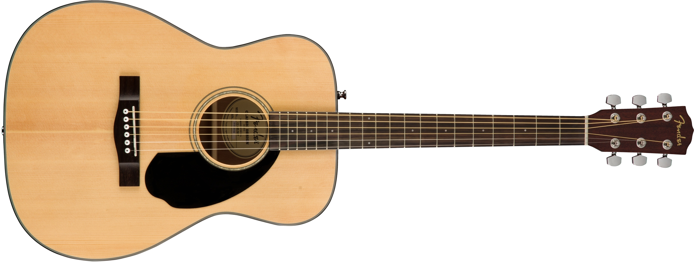 Fender CC-60S Solid Top Concert Acoustic Guitar - Natural w/ Gig Bag