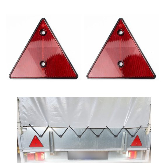 ROCKROK Red Warning Signs Rear Reflector Fit for Trailer Motorcycle Caravan Truck