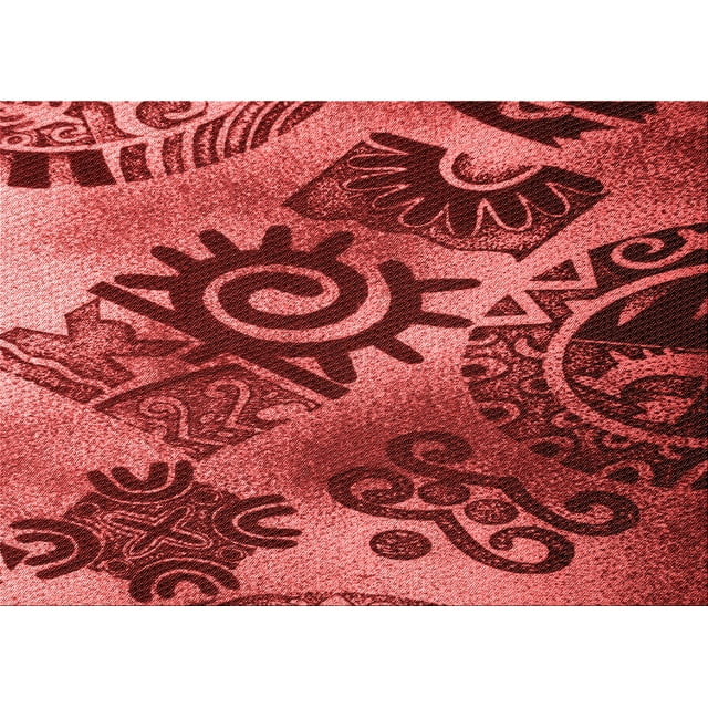 Ahgly Company Tapis Rectangulaire Rouge Lavable en Machine, 4 Pieds x 6 Pieds
