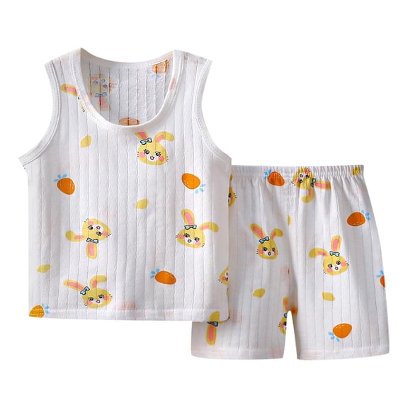 Gubotare Pajamas Boys Summer Baby Boys' and Snug Fit 100% Cotton Sleeve Top and Shorts 2 Piece Pajama Set Size 3-4T (Yellow,3-4 Years)