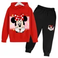 thumbnail image 2 of Conjunto de 2 piezas de sudadera con capucha y pantalones de manga larga con estampado de dibujos animados de Mickey Minnie para primavera y otoño, ropa deportiva informal para niños y niñas, 2 of 5