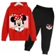 thumbnail image 2 of Conjunto de 2 piezas de sudadera con capucha y pantalones de manga larga con estampado de dibujos animados de Mickey Minnie para primavera y otoño, ropa deportiva informal para niños y niñas, 2 of 5
