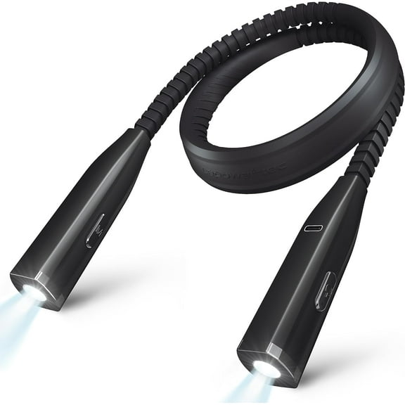 Lepower-Tec Neck Reading Light, 3-Color & 5-Brightness Neck Light, Book Light for Reading in Bed, Rechargeable Reading Light with Comfortable Silicone Arm