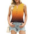 thumbnail image 6 of Jalioing Women's Tank Tops Fashion V Neck Button Sleeveless Tank Shirts Summer Trendy Casual Gradient Shirts, 6 of 7