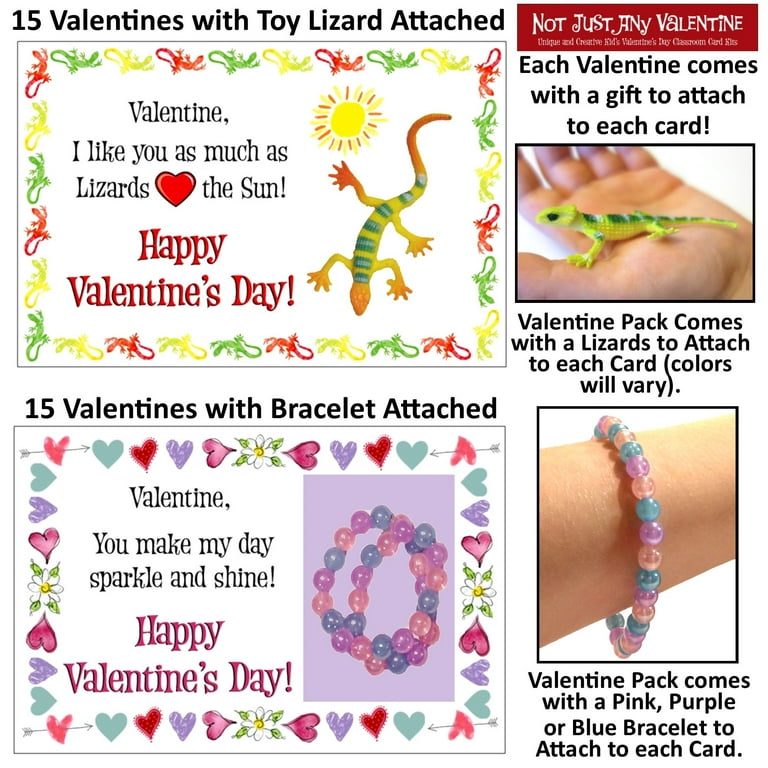 Kids Classroom School Valentines Day Cards with Toy or Sticker, Boy Girls  Tweens