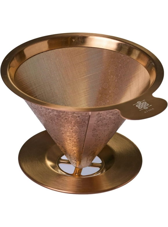 Golden Dripper - Stainless Steel Coffee Filter | Paperless & Reusable | Compatible with Hario V60 02 & 03 Drippers | Retain Coffee Aroma