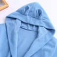 thumbnail image 5 of Diufon Boys Girls Plush Bathrobe Soft Hooded Long Sleeve Robes Solid Color Lac-up Nightwear with Pockets, 5 of 7