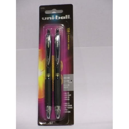 Uni 6/0 Waxed - Uni-ball Signo 207 Retractable Gel Ink Rollerball Pens, Medium Point 0.7mm, 2 Count