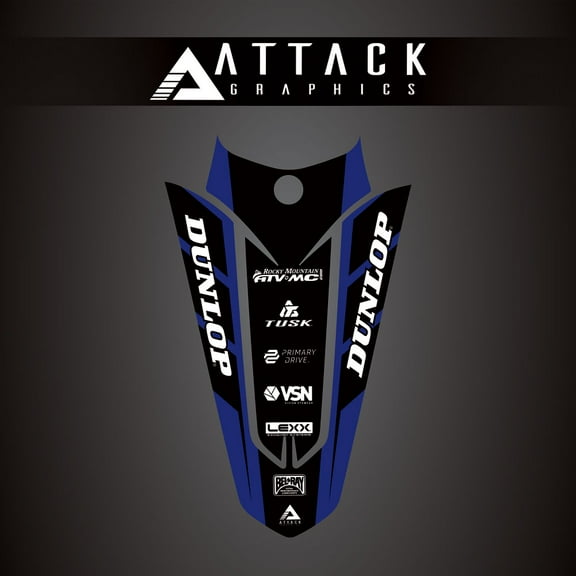 Attack Graphics Renegade Rear Fender Decal YZ Blue For Yamaha YZ250F Monster Energy Yamaha Racing Edition 2023