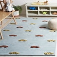 thumbnail image 2 of SAFAVIEH Kids Cars Stripes Area Rug, Light Blue/Yellow, 4' x 6', 2 of 7