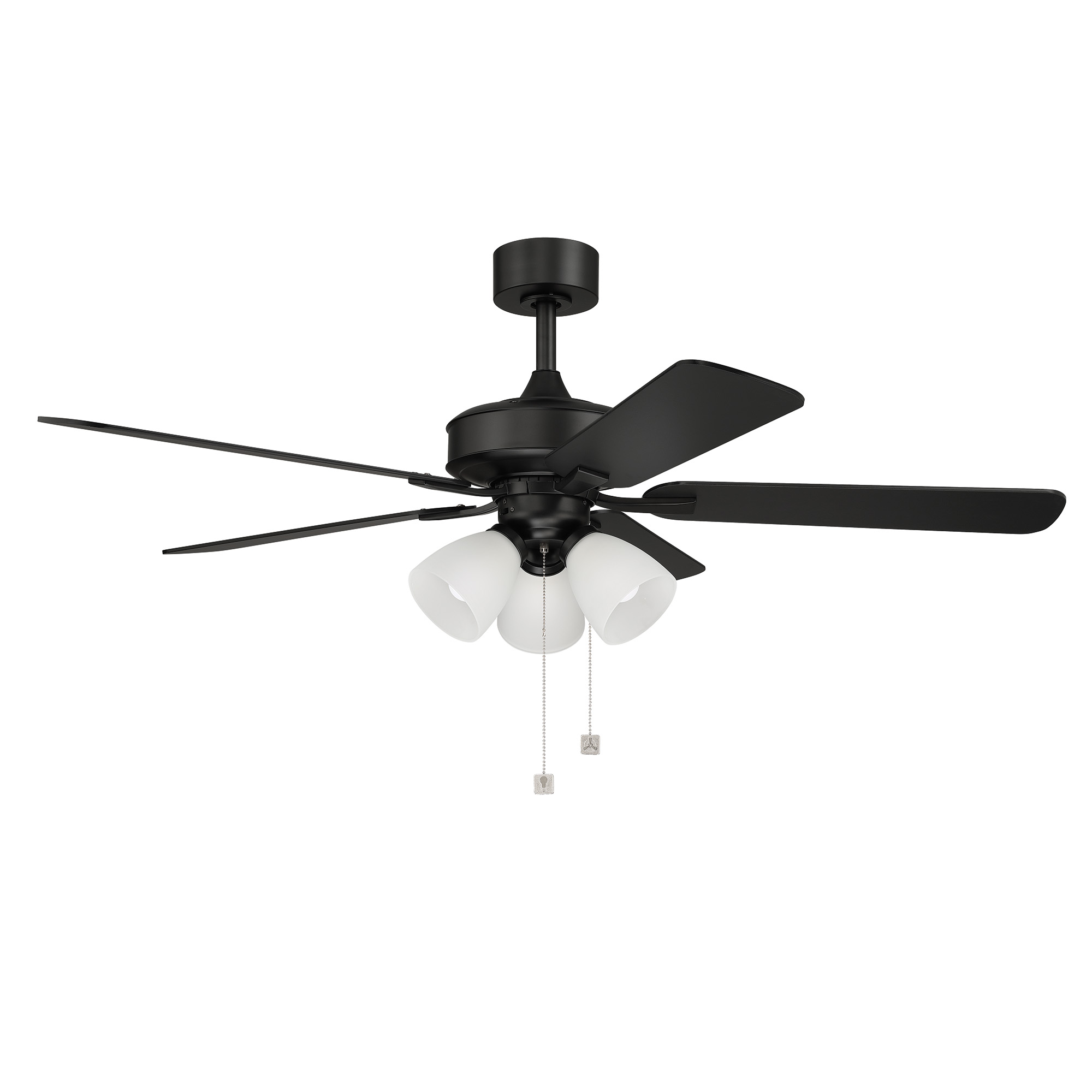 Stellant II 52 in. Indoor/Covered Outdoor Matte Black Traditional Ceiling Fan with Three 3000K LED Bulbs Included
