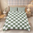 thumbnail image 3 of Homewish Simple Checkerboard Duvet Cover King, Modern Gingham King Bedding, Sage Green,Reversible,3 Pieces,No Comforter1 Duvet Cover and 2 Pillowcases, 3 of 6