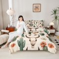 thumbnail image 4 of Homewish Bull Skull Bedding Comforter Set 2pcs for Female Men Adults,Floral Cactus Twin Comforter Sets Microfiber,Western Theme Breathable Bedding Set,Ultra Soft Home Decor,Reversible, 4 of 8