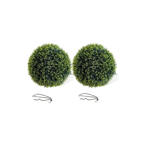 EastVita 19 Inch Topiary Balls Artificial Outdoor Set of 2 Faux Topiary Cedar Balls for Home Decor Diameter 48cm