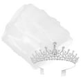 thumbnail image 4 of Miangastore 2PCS Frcolor Rhinestone Tiara Crown Veil With Comb Elegant Design Rhinestone Ribbon Comb Crown Communion Veil, 4 of 9