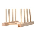 thumbnail image 3 of Plato de bambú, ligero, portátil, respetuoso con el medio ambiente, duradero, estante para platos de madera de pino, 3 rejillas de 18cm, 3 of 10