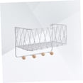 thumbnail image 4 of OULII Industrial Hanging Display Shelf White Wall Organizer With Hooks 1Set, 4 of 8