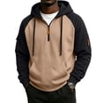 thumbnail image 3 of GrmtClth Mens Soft Hoodies Quarter Zip Long Sleeve Hooded Sweatshirt Casual Drawstring Outdoor Pullover Hoodie with Multi Storage Pocket L, 3 of 8