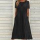 thumbnail image 1 of DPTALR Vestido sin mangas con cuello en V y bolsillo de color sólido sexy para mujer,Black,S, 1 of 6