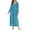 Blue grid, variant on Nightgown Long Sleeve for Women Sleepwear V Neck Loungewear Button Full Length Nightshirt