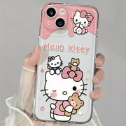 Sanrio Hello Kitty cartoon phone case, drop-proof and shockproof phone case suitable for iPhone 16/15/14/13/12/11/7/8/X/XR Pro/Pro Max, perfect gift for holidays and birthdays