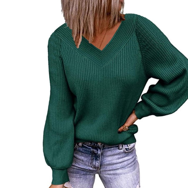 Suéter con cuello en V, jersey de mujer con cuello en V, suéter femenino de color liso, suéter femenino, el mejor de su clase