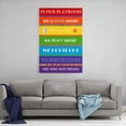 thumbnail image 4 of Playroom Rules Sign, Childrens Wall Art, Kids Room Decor, Rainbow Playroom, 12x18 Inch, 4 of 5